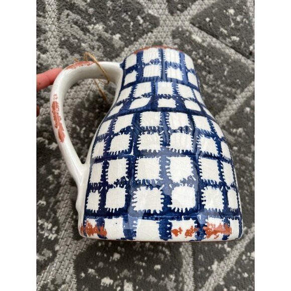MudPie Pitcher Vase Blue White NEW Retired Item - Picture 8 of 8
